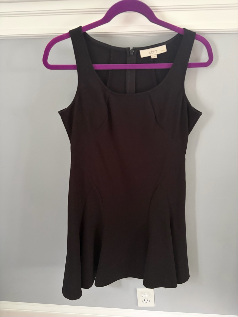 LOFT Black Sleeveless Fit & Flare Dress - Petites
